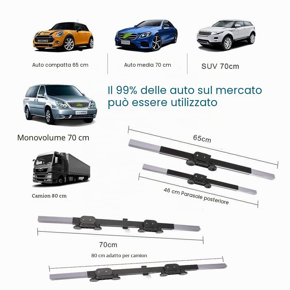 Parasole per parabrezza auto, stile a fisarmonica, retrattile e automatico, per parabrezza anteriore
