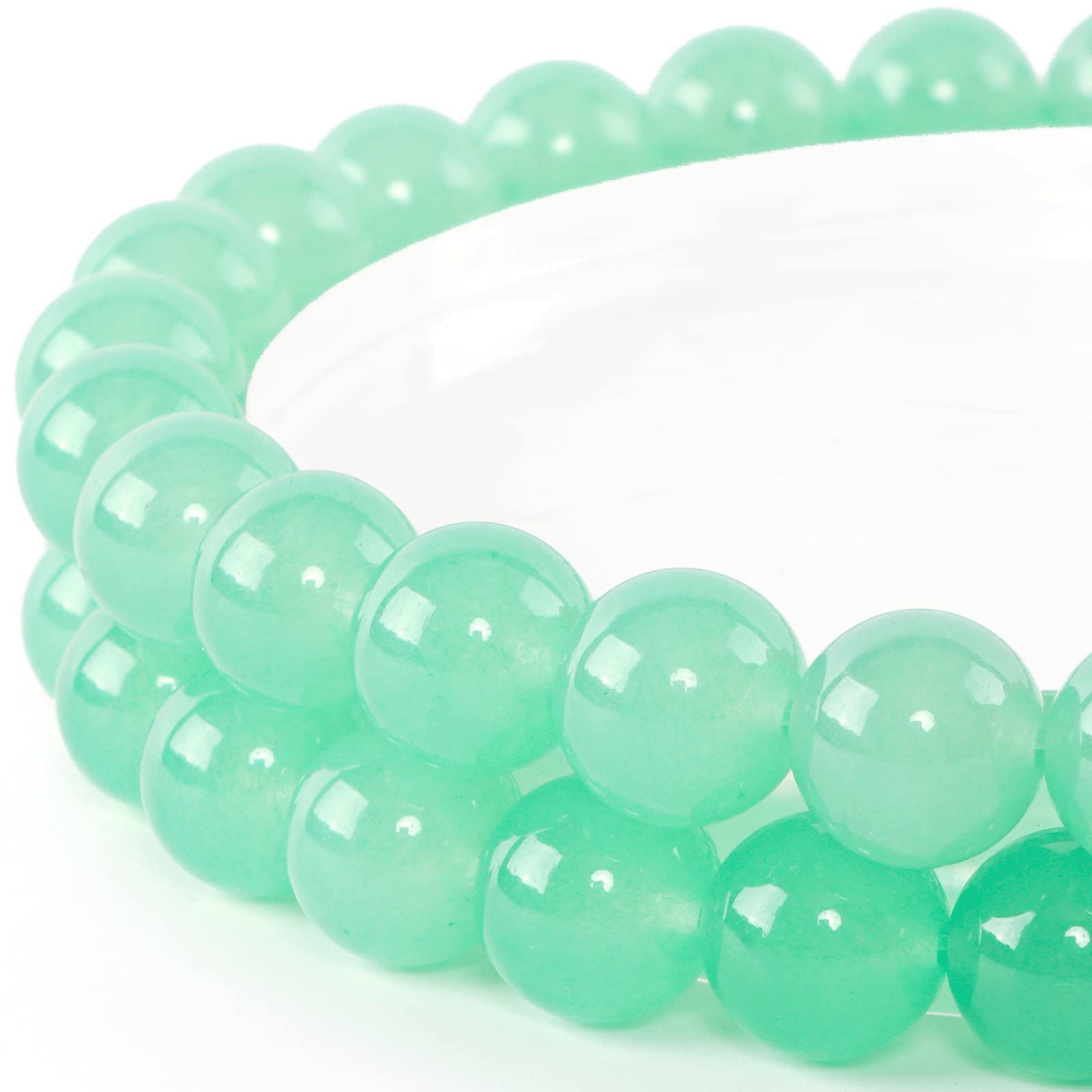 Natural Green Chalcedony Round Beads 8mm 45Pcs for DIY Jewelry Making