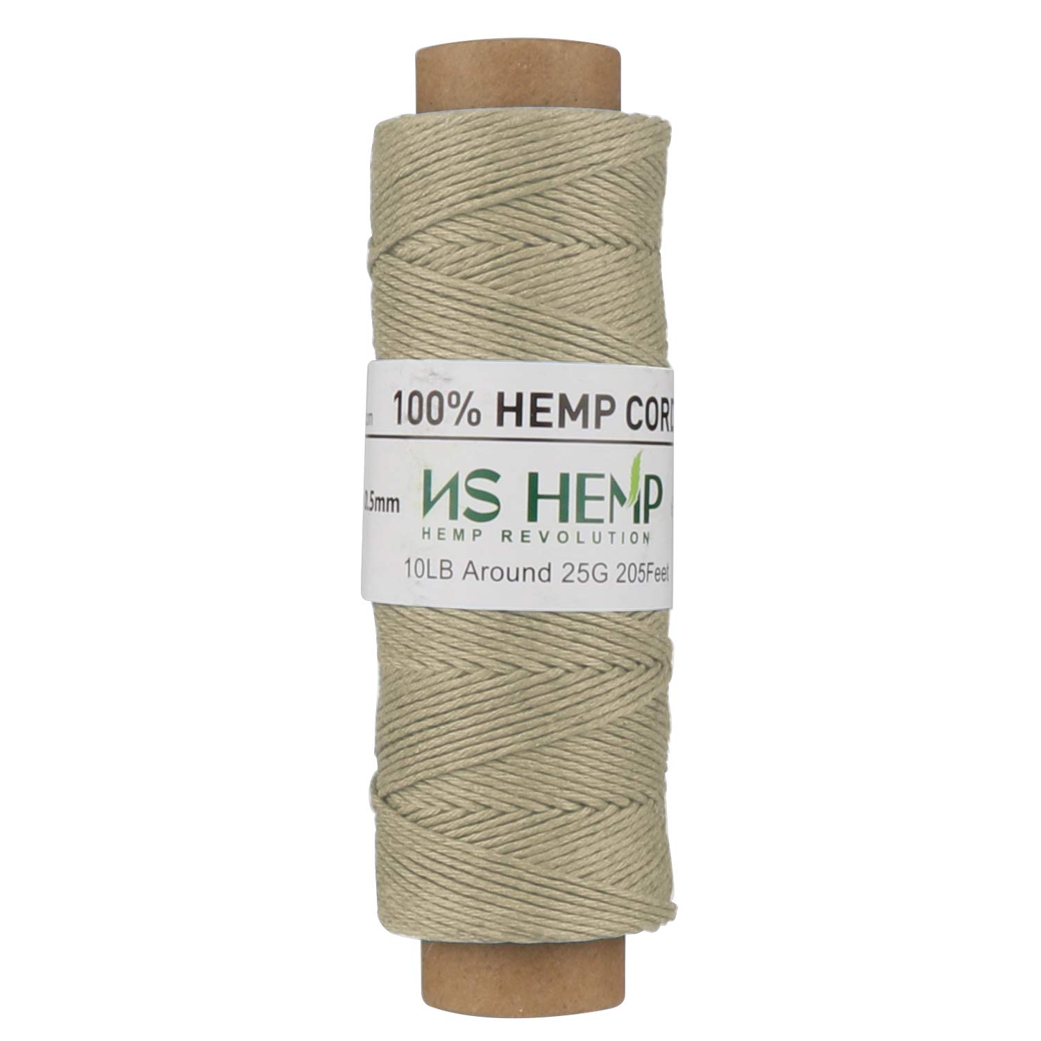 NS HEMP 100% Hemp Cord for Jewelry Making 0.5mm 62 Meters (205feet) (26# Natural)