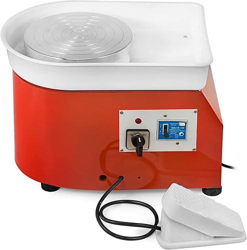 Miniatura 11 de VEVOR Rueda de cerámica, máquina formadora de ruedas de cerámica de 9.8 in con juego de escultura, 0-300 rpm, velocidad ajustable, rueda de cerámica
