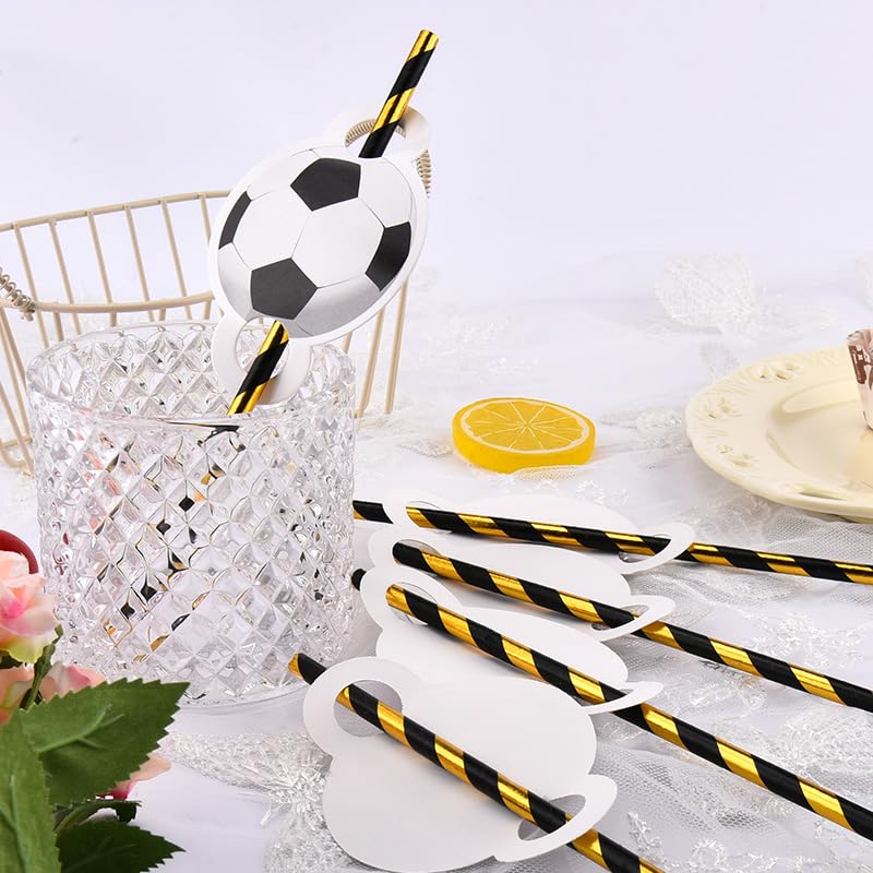 Pitillos desechables de papel temática fútbol 10 pcs miniatura 5