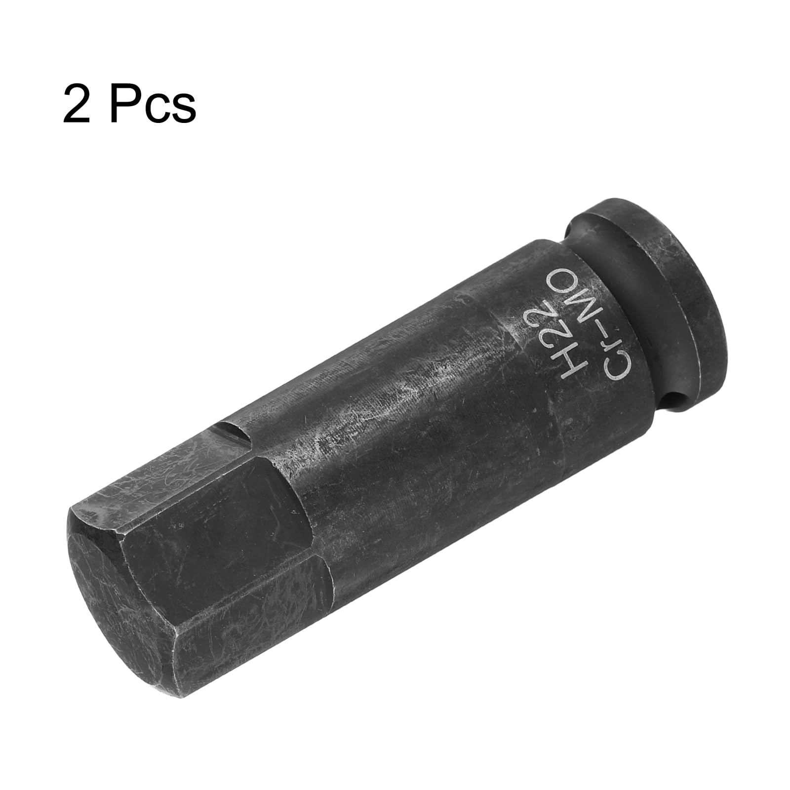 HARFINGTON 2 llaves de impacto hexagonales H22 (22 mm) de 1,27 cm CR-MO de acero hexagonal alargado, adaptador de enchufe para llaves de trinquete eléctricas, tornillos de fijación