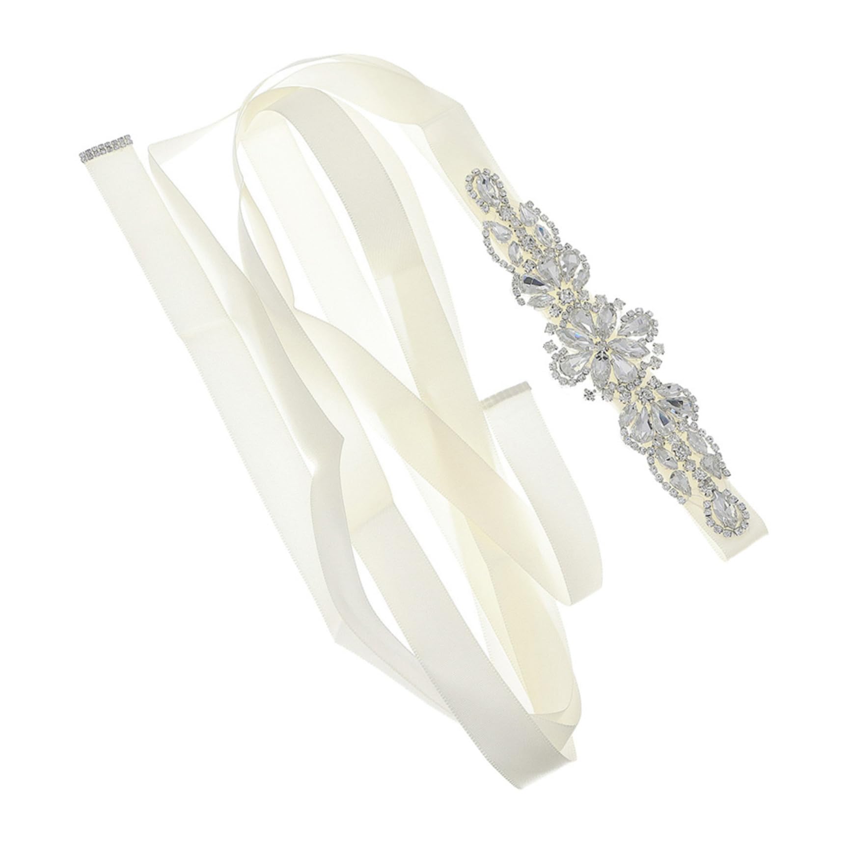 3 Piezas faja de cinta cinturón de vestido de novia fajines de fiesta cinturón de diamantes de imitación cinta de raso cinturón nupcial accesorio del vestido de novia manual Perder