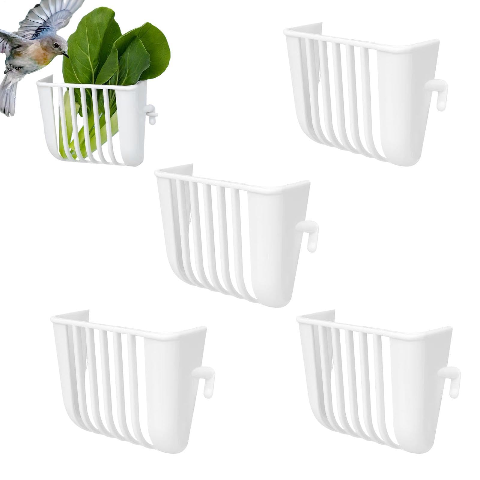 Mangiatoia per gabbie – Cestino di alimentazione anti-versamento 4 pezzi per – Mangiatoia per verdure speciale a coccolea, calopsittes conures canaris fringuelli inseparabili interni esterni