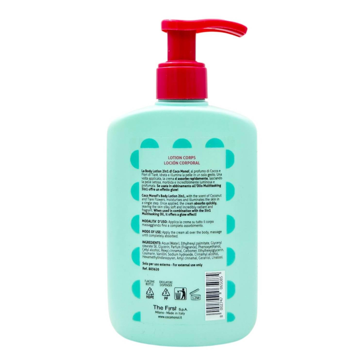 Latte Corpo Idratante e Illuminante 2in1 – Profumo di Cocco e Fiori di Tiarè, Pelle Morbida e Luminosa, Donna, 200 ml (3 Unità)