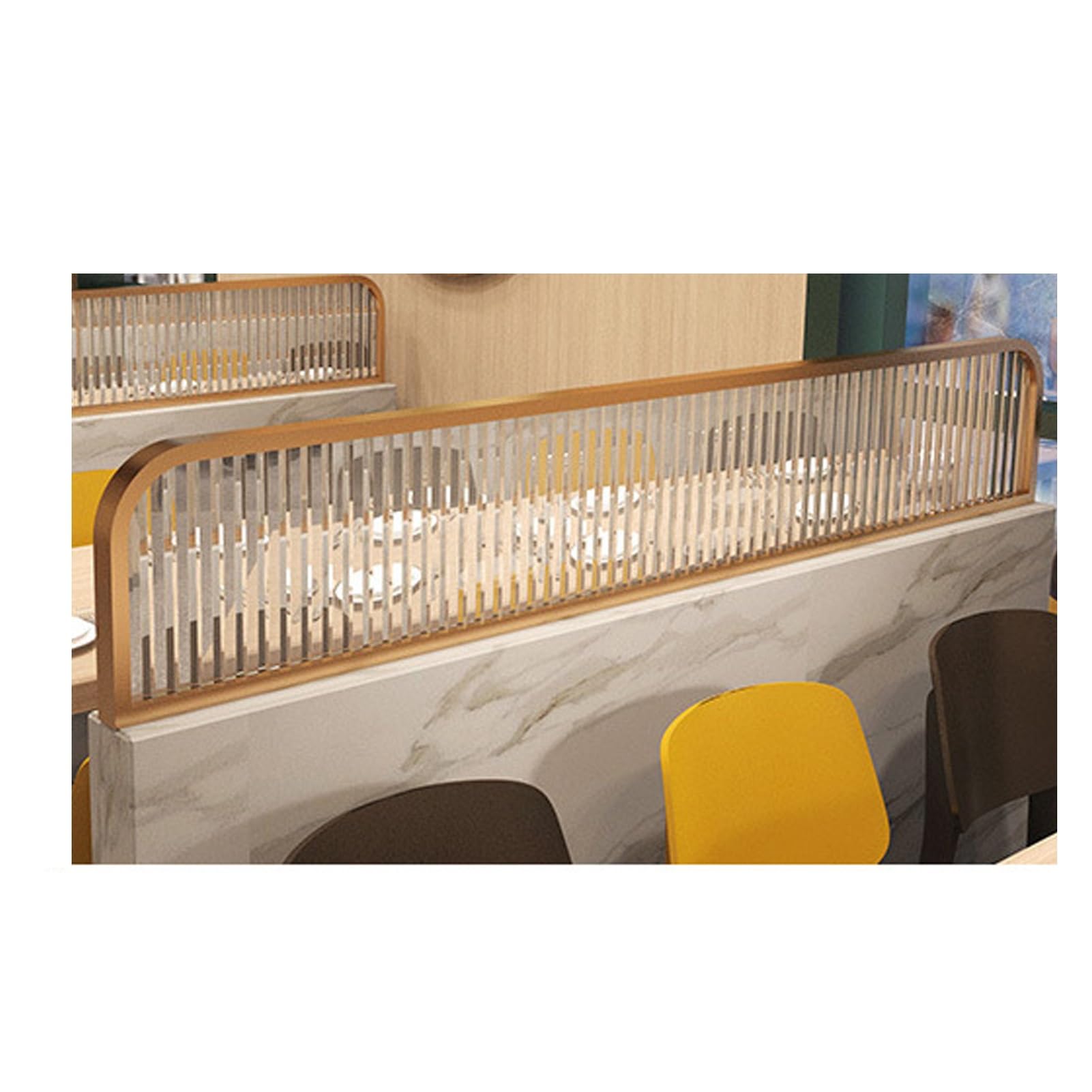 ZBBDFAZD Acoustic Desk DividerPanel for Offices Restaurants & Hotels - Stylish Gold Partition 130x30CM Soundproof Workspace Divider Countertop Privacy Solution