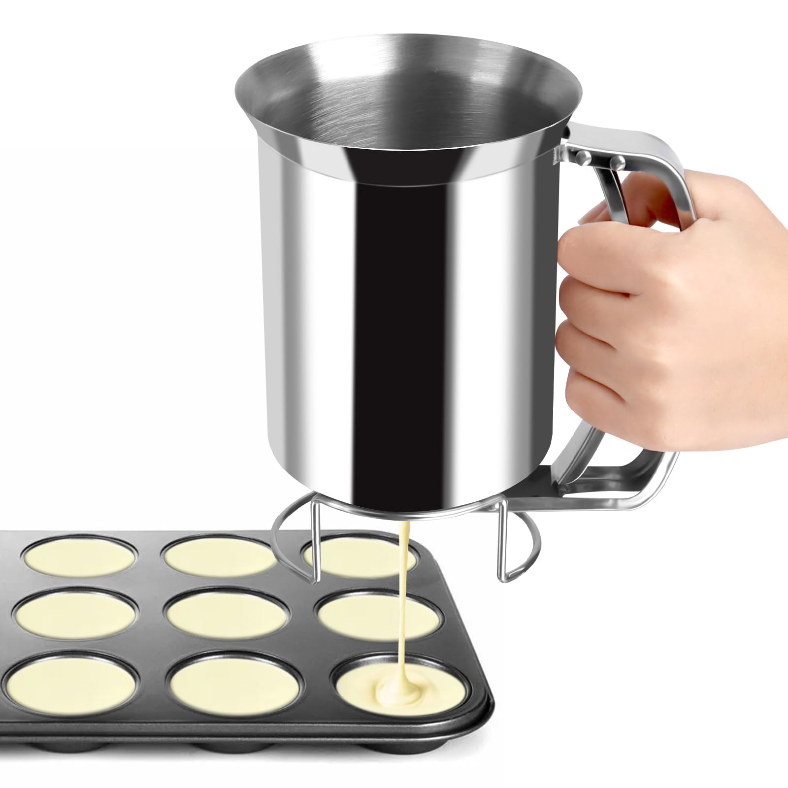 Dispensador de Masa Magdalenas, 800ML Dispensador de Masa para Panqueques, de Tortitas y Crepes Dispensador,Dispensador Cupcakes Dispensador