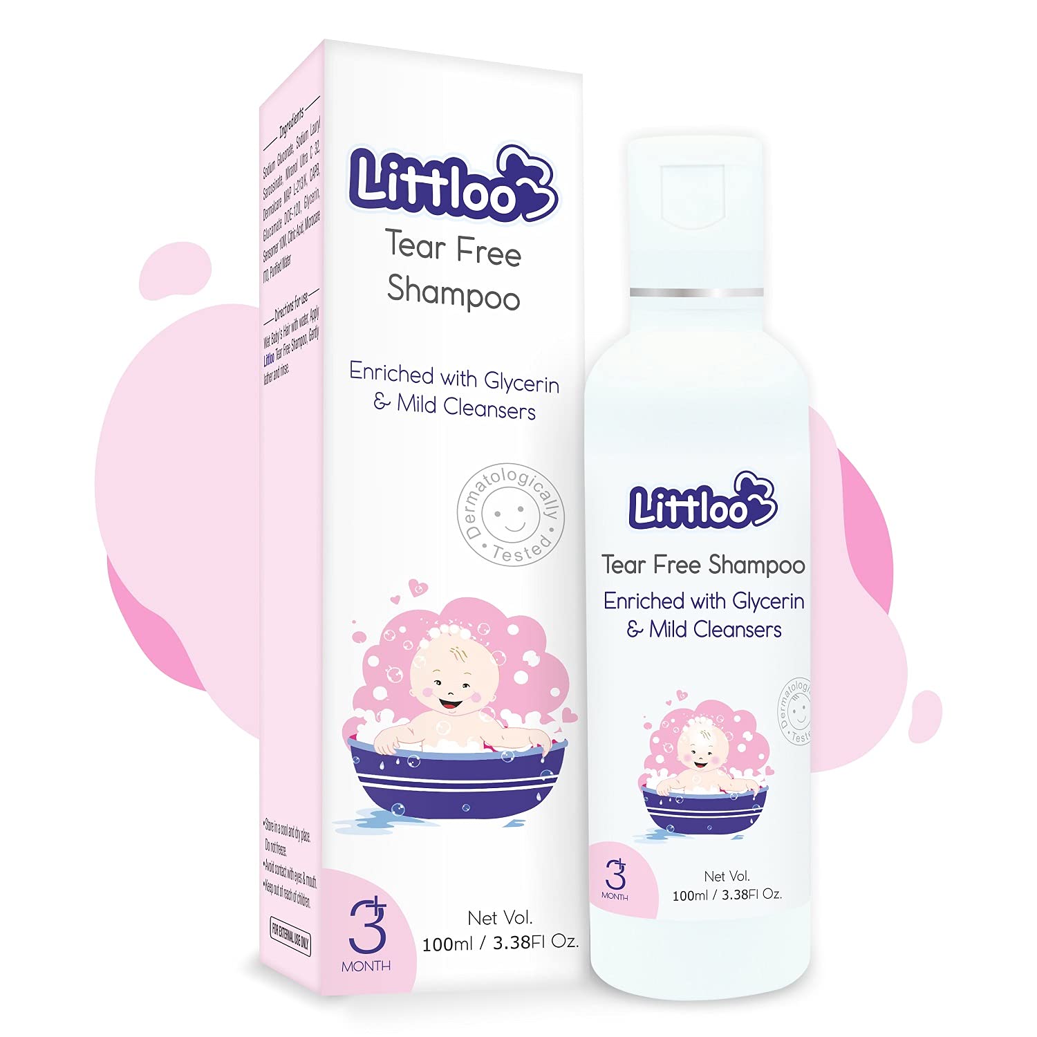 Littloo Tear Free Shampoo-Gentle, Ultra Hydrating No Tear Formula for Babies, Toddlers & Kids Enriched with Glycerine & Mild Cleansers | Nourishes & Moisturizes Hair - 100 ml (Pack of 1)-image-12
