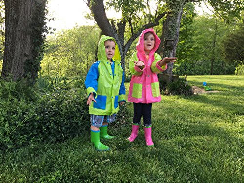 Tierra Garden 7-LP417 Little Pals Kids Paint Your Own Wellies Rain Boots, Green with Blue Trim, Kids US Size 9.52