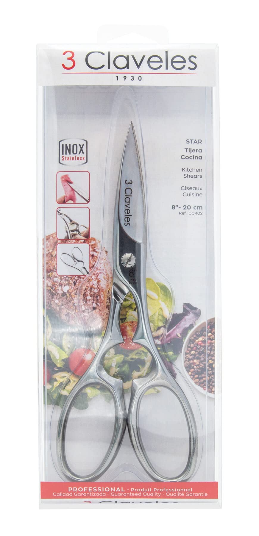 3 Claveles Schere, Zentimeter