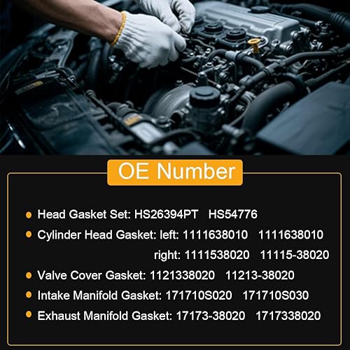 Miniatura 2 de AUCERAMIC MLS Juego de juntas de culata para 2007-2019 Toyota Tundra Sequoia Land Cruiser 2010-2017 Lexus GX460 2008-2018 Lexus LX570 4.6L 5.7L V8
