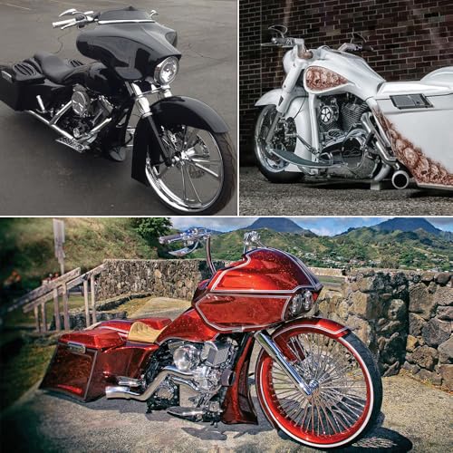Image of Motorcycle Mirror,10mm Motorbike Rear View Mirror Irregular Shape Compatible with Harley Street Glide Electra Glide Road King Softail Touring Sportster and More (Chrome Leaf Shape)