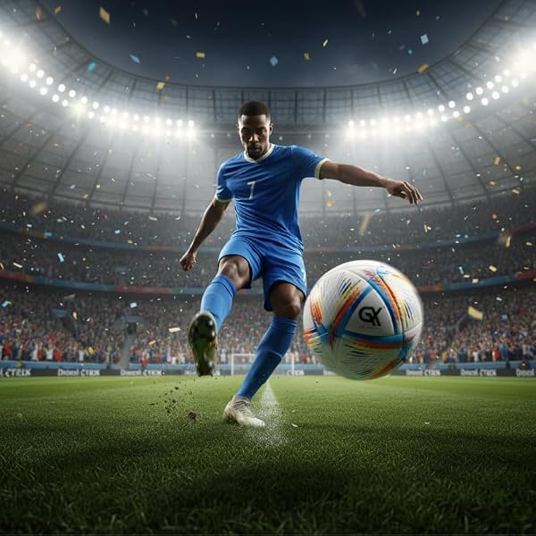 GX TOUR+ World Cup Quality, All-Surface Play, Thick and Durable Eco Leather Cover, Outdoor Sports, Premium Size 5 Soccer Ball for Training & Competitive Matches - 4