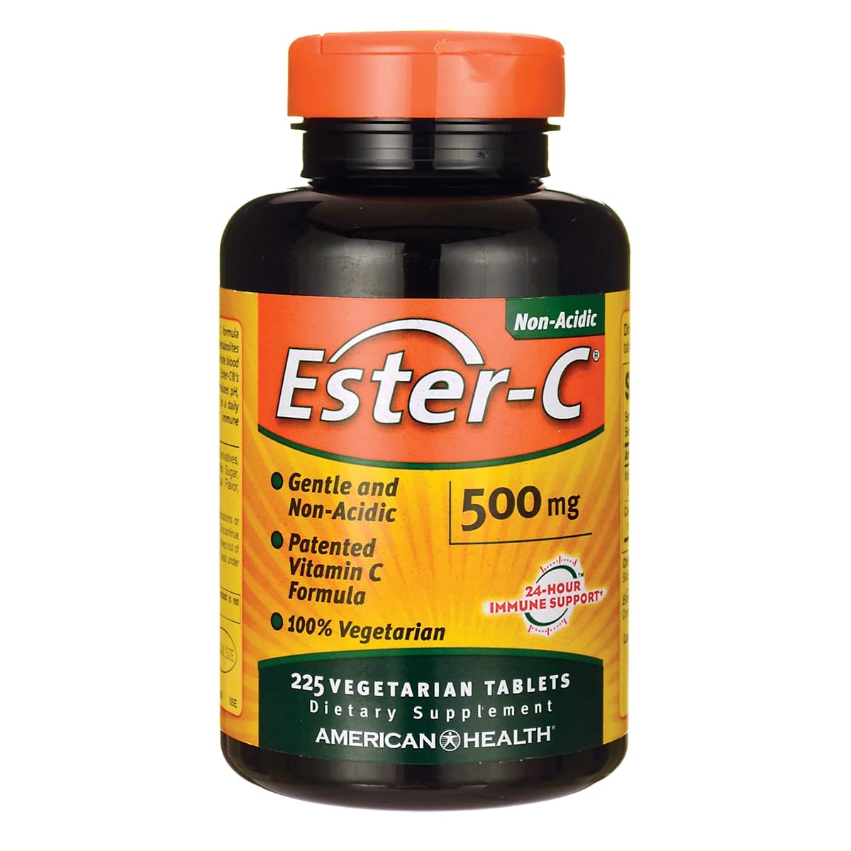 Ester-CAmerican Health Vitamin C 500 mg Coated Tablets, Immune System Booster, Stomach-Friendly Supplement, 225 Count