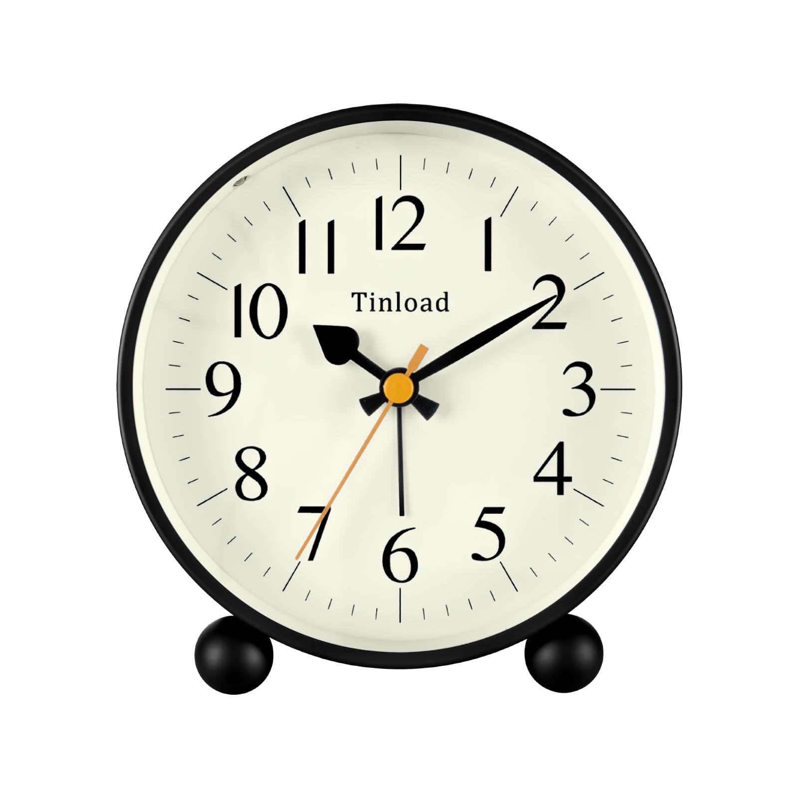 Tinload 4 5 Vintage Retro Analog Alarm Clock Super Silent Non Ticking Small Clock with Manual Light Snooze