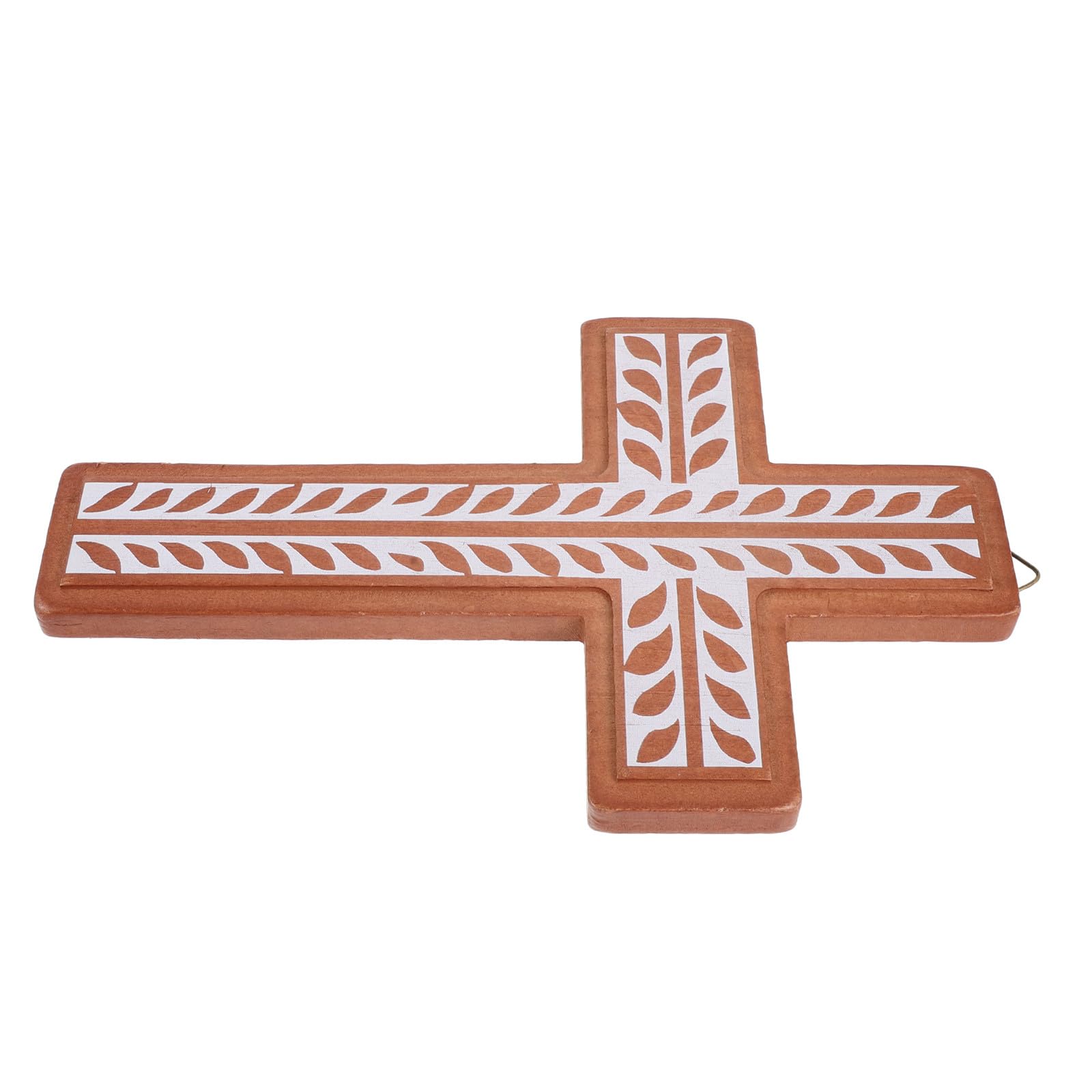 Cruz de madera tallada a mano con un refinado acabado floral rústico BESTOMZ 8