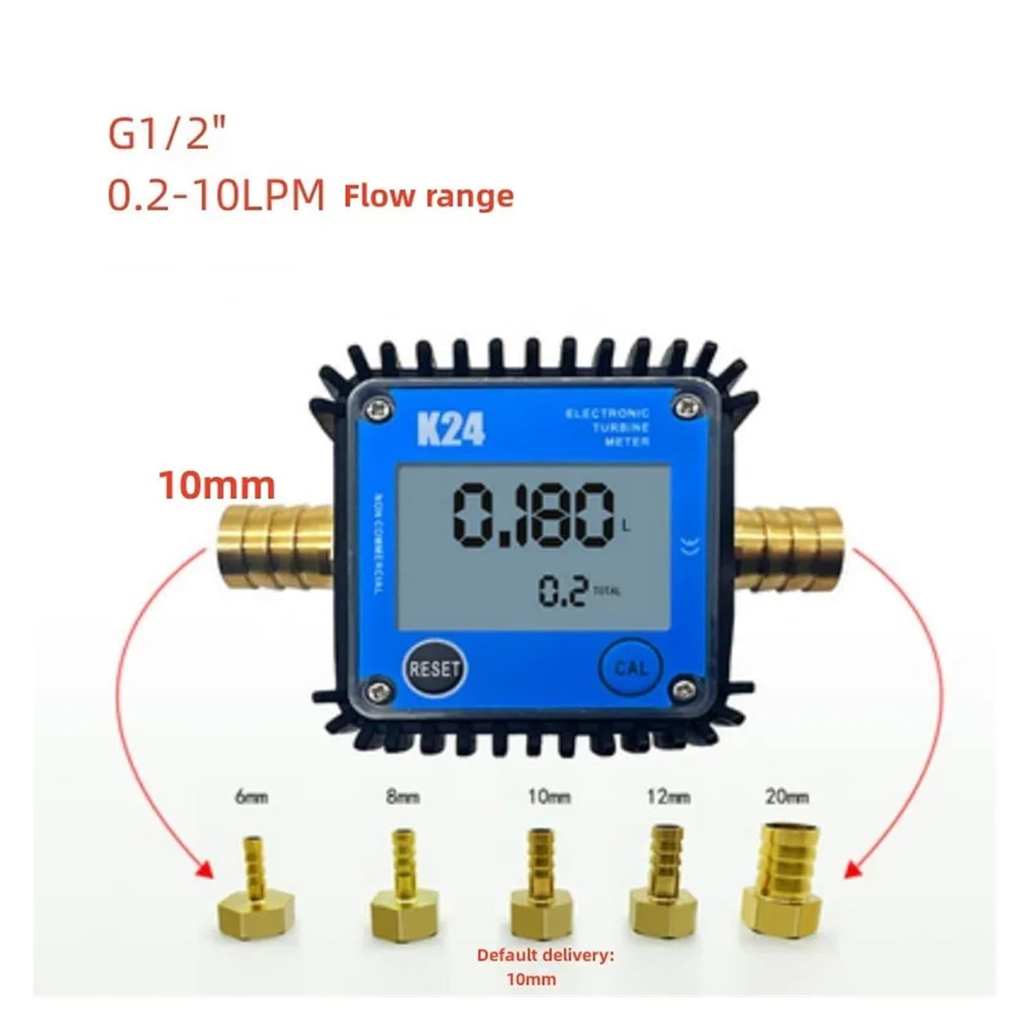G1/4" G1/2" Micro Liquid Flowmeter with Digital Display Gear Flow Meter for Diesel Gasoline Oil Hydraulic Water 0.1-10L/min Low Repeatability, High Sensitivity(0.2-10PLM 10mm)