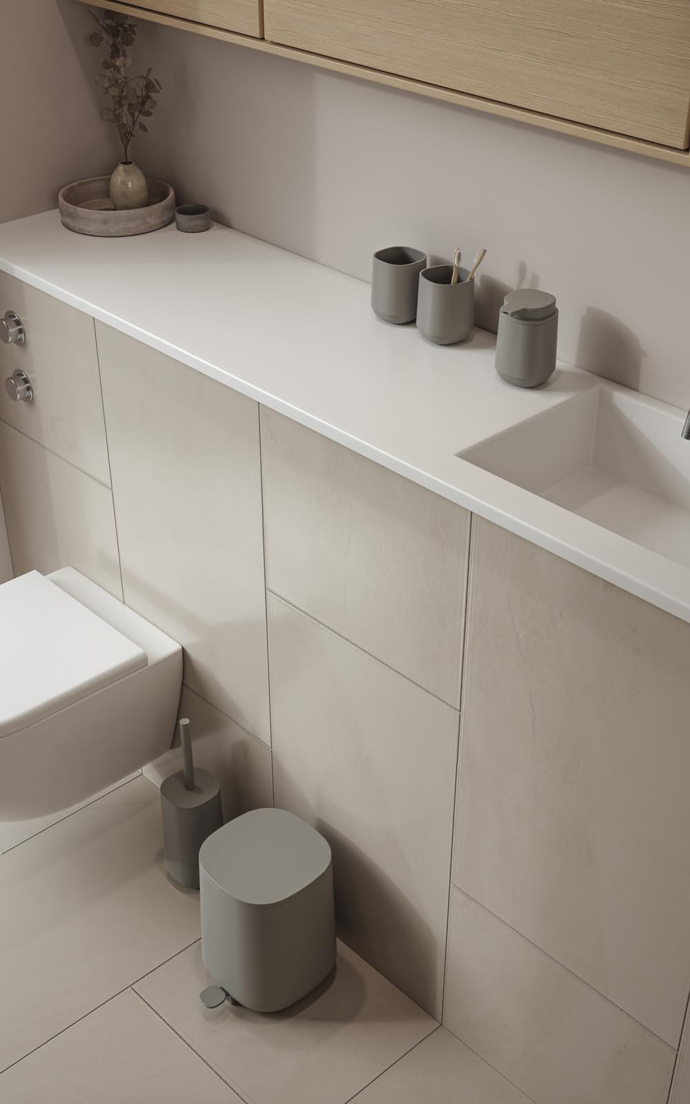 Zone Denmark Time Toilet Brush for Bathroom Diameter 10.5 cm Height 36 cm Concrete, 10,5 x 10,5 x 36 cm - Image 3