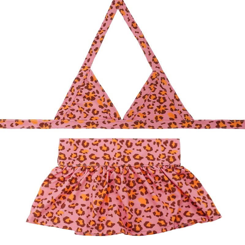 Image of Dog Bikini Swimsuit Summer Doggie Bathing Dress Leopard Rainbow Cat Skirt Beach Outfit for Puppy Dog Cat (XS, Leopard)