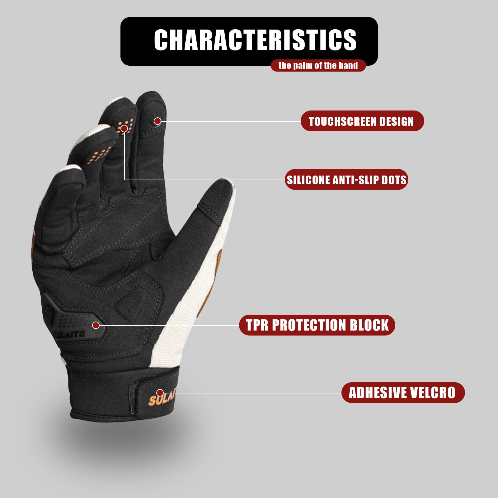 Guanti Moto Estivi,Guanti da Moto Touchscreen,Guanti Moto Donna con Guscio in PVC e Cuscinetti Protettivi in EVA,Guanti Moto Uomo con Antiscivolo,Traspirante per Ciclismo,Motocross,Scalata