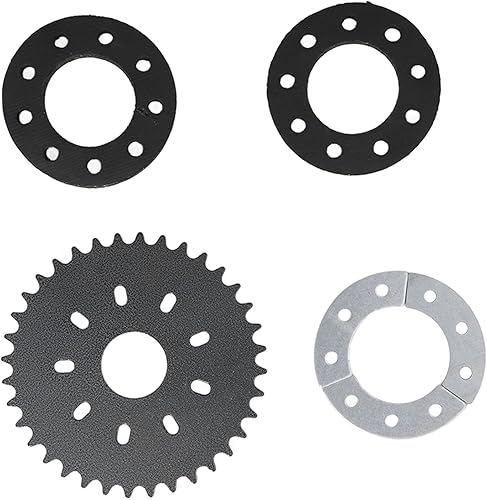 Miniatura 4 de Piñón plano trasero, piñón de cadena plana de 36 dientes con kit de montaje de adaptador de 9 agujeros, apto para bicicletas motorizadas motorizadas