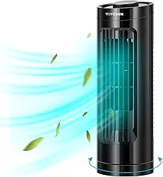 Ventoinha de Torre VIVOSUN 33 cm, Sem Pás, Oscilação de 70°, 3 Velocidades, Silencioso, Preto, VSV-TF13