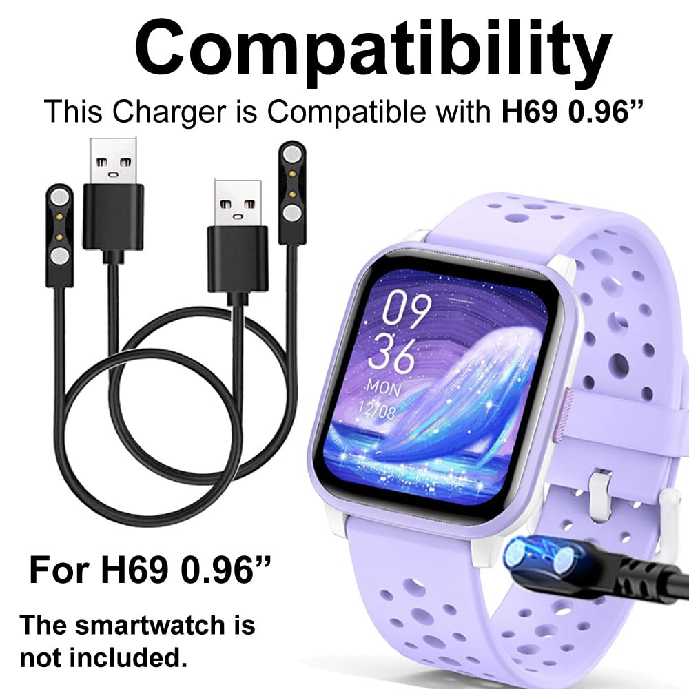 smaate Smart Watch Cables Compatible with Butele H69 0.96