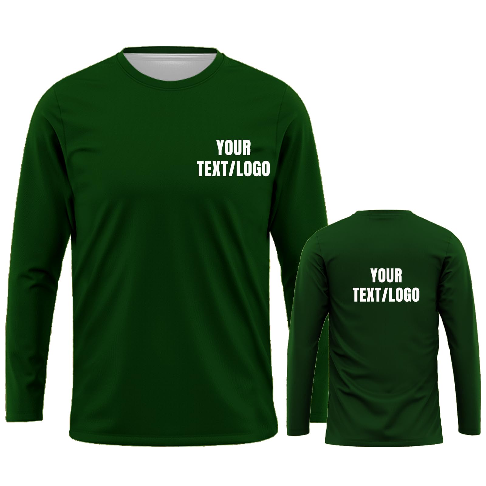 YOWESHOP High Visibility Custom Work Shirts for Men?Long Sleeve Crewneck T-Shirt?XL DarkGreen