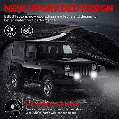 BESTZHEYU 2PCS Round LED Off Road Lights Round LED Work Light 60W Round LED Fog Lights Pod Daytime Running Light Driving Light Wrangler Truck Pickup SUV ATV UTV Spot Flood Beam Off-road Light Bar by BESTZHEYU - Image 4