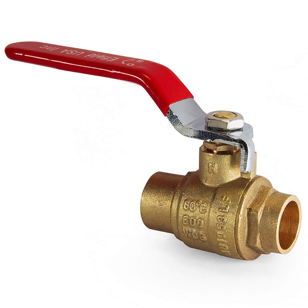 Buy EFIELD 1/2Inch Sweat Brass Full Port Shutoff Ball Valve, 600 WOG