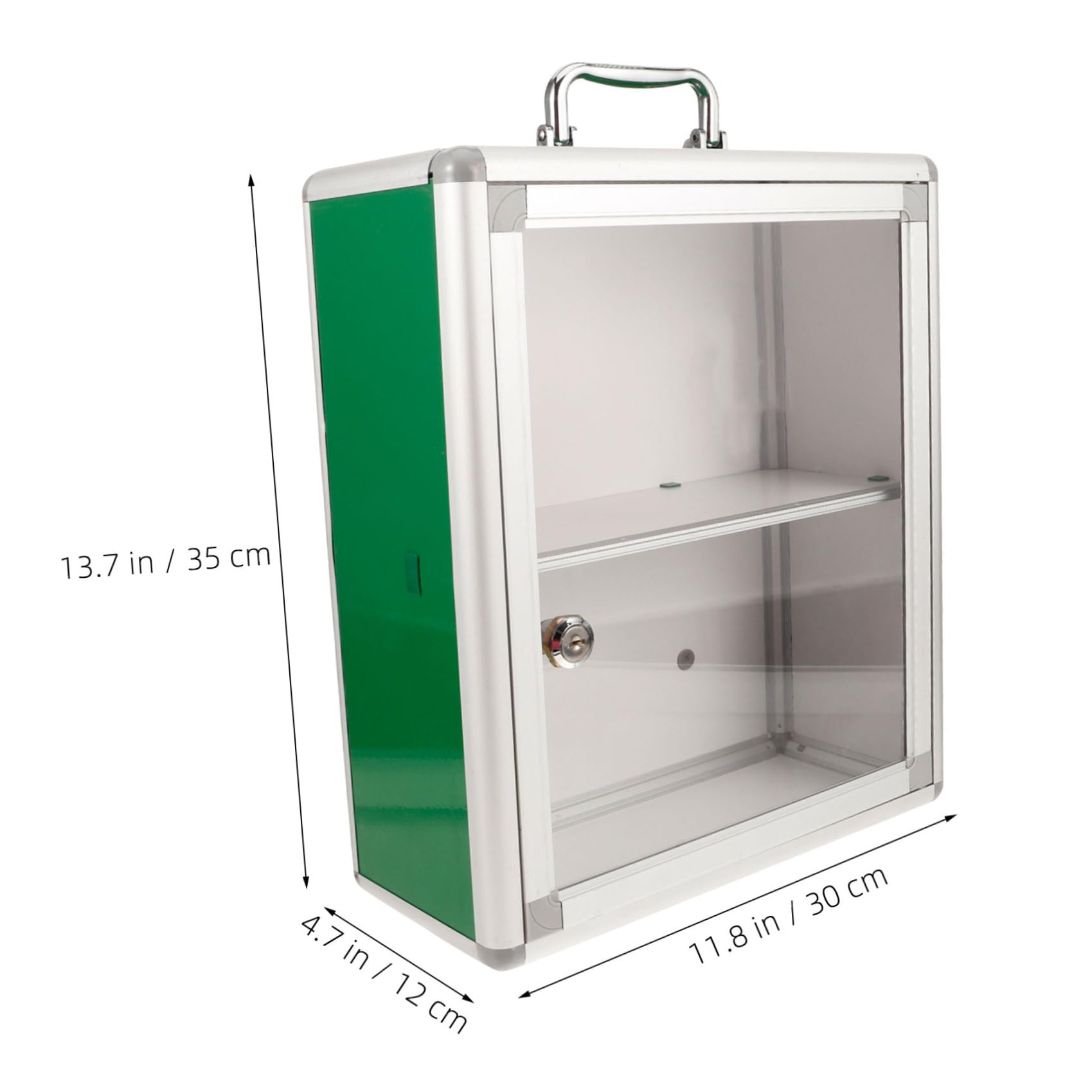 Milisten Gabinete de Primeros Auxilios Medianos de Pared 1 Unidad Panel Transparente Almacenamiento Visible Botiquín Público para Medicina Comunitaria Uso Doméstico y Oficina