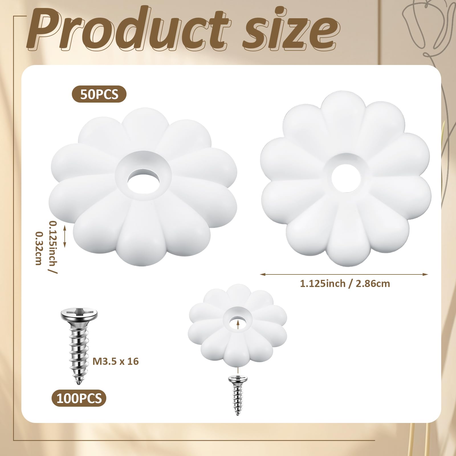 CroBlissful 30 Pack White Rosette Washers with Screw, Mobile RV Ceiling — Amazon image 2