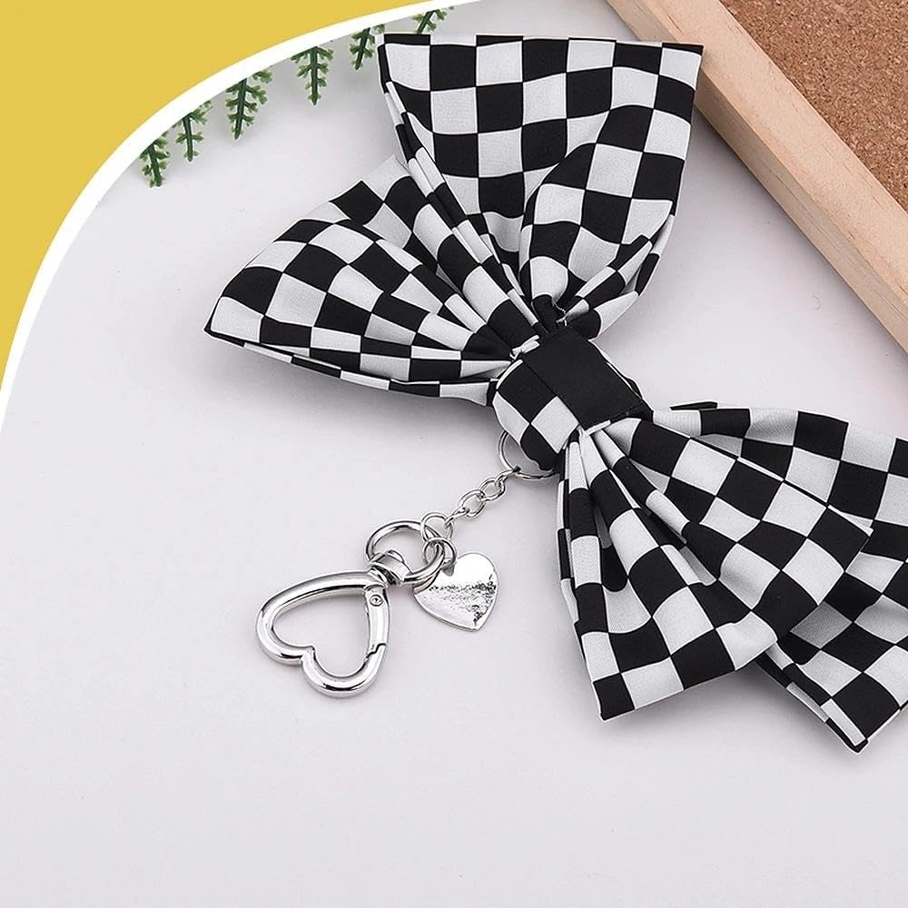 Polka Dot Silk Scarf Bag Charms for Handbag Purse Charm Bow Keychain for Bags Keys 50s Accessories