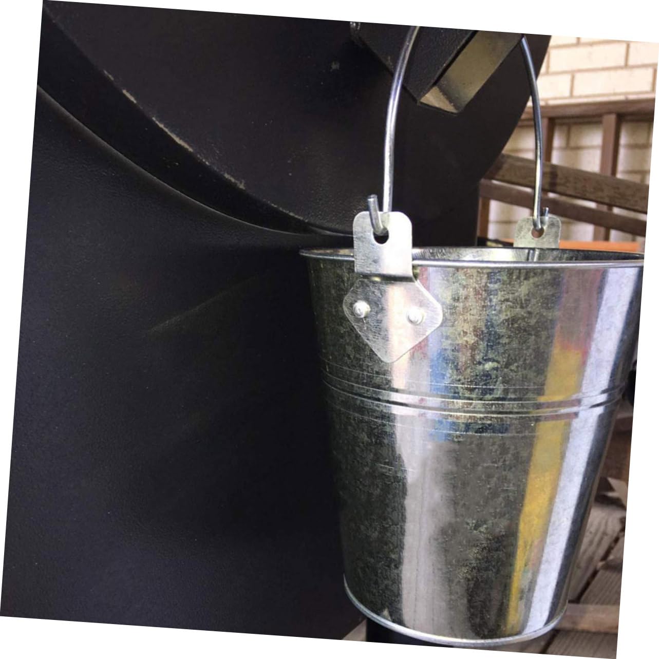 Secchio Grasso Barbecue in Ferro Argento con 10 Rivestimenti
