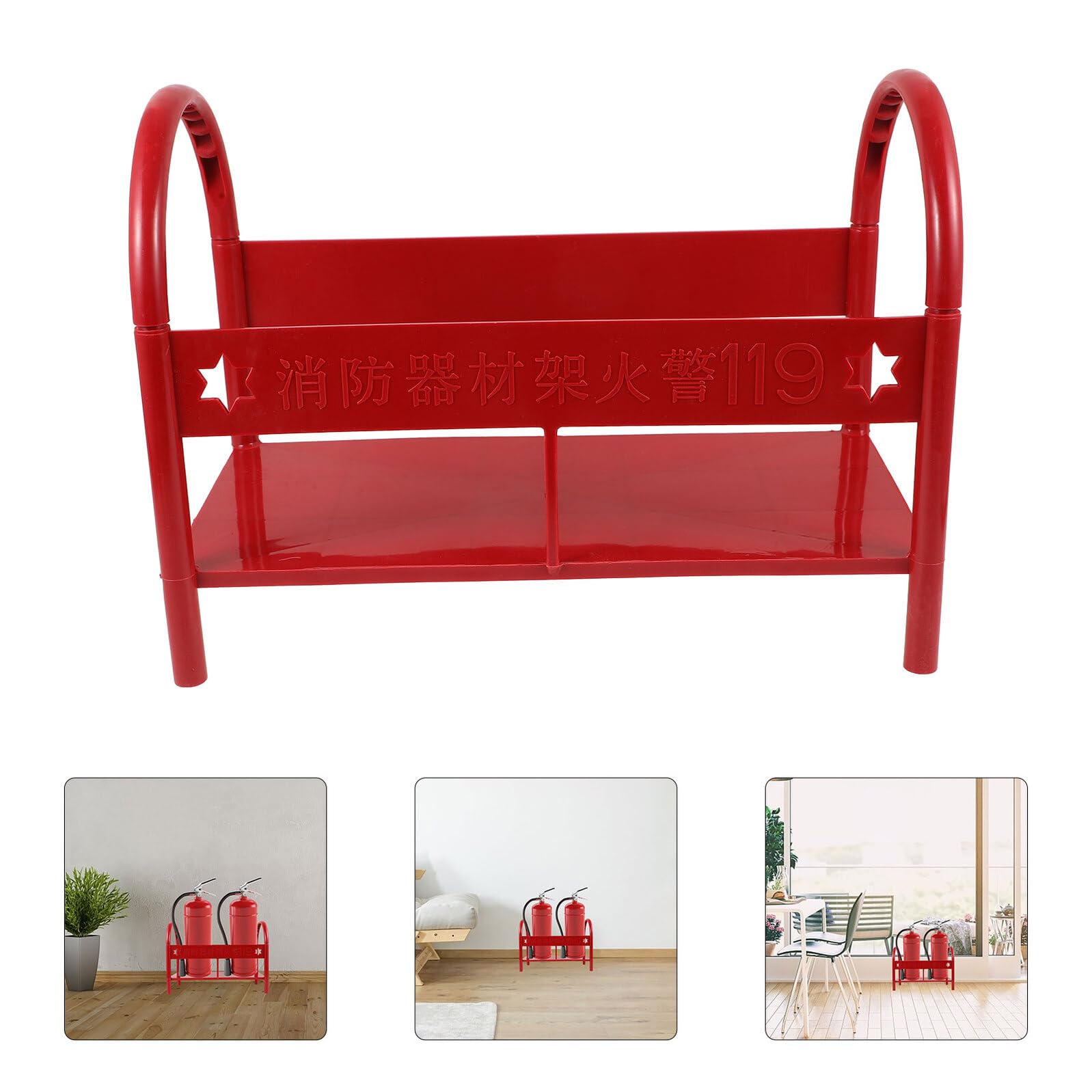 Beaupretty Base y Extintor de Incendios de Plástico Rojo de 3-5kg Extintores Montaje Rápido Almacenamiento Seguro Diversos Entornos