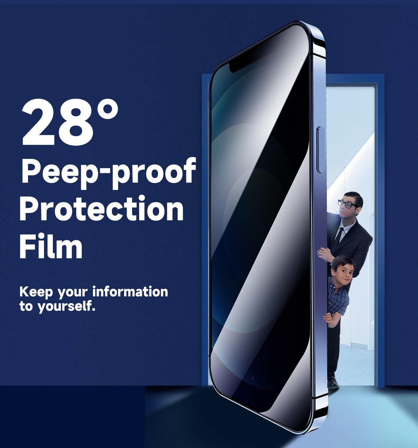 MAGIC JOHN 2 Pack for iPhone 12/12 Pro 6.1 inch Privacy Glass Screen Protector, Auto Dust-Elimination Installation - Image 3