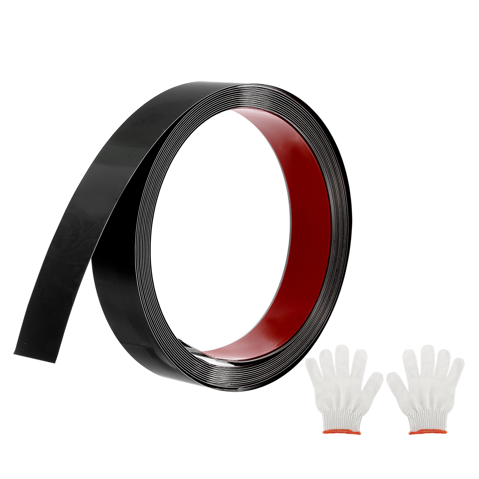 uxcell Black Metalized Mirror Finish Molding Trim, Peel and Stick Stainless Steel, Flexible Self-Adhesive Metal Trim for Wall, and Craft Decoration (