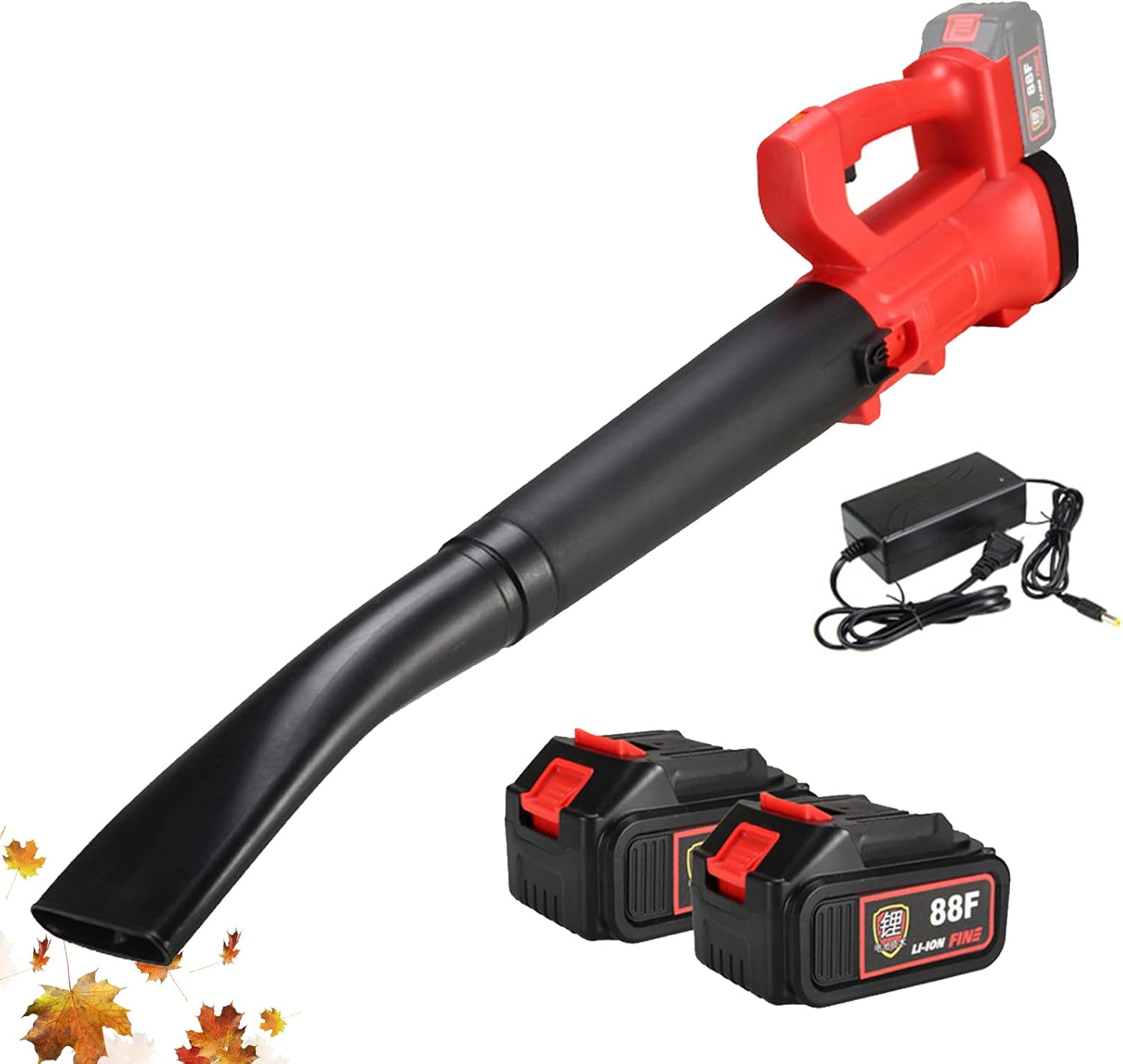 Leaf Blower Cordless, Electric Leaf Blower with 2 21V 3.0Ah Battery and Charger, 6 Speed Control Axial Blower, Lightweight Handheld Blowers for Lawn Care Snow Blowing Yard Surface Dust Cleaning