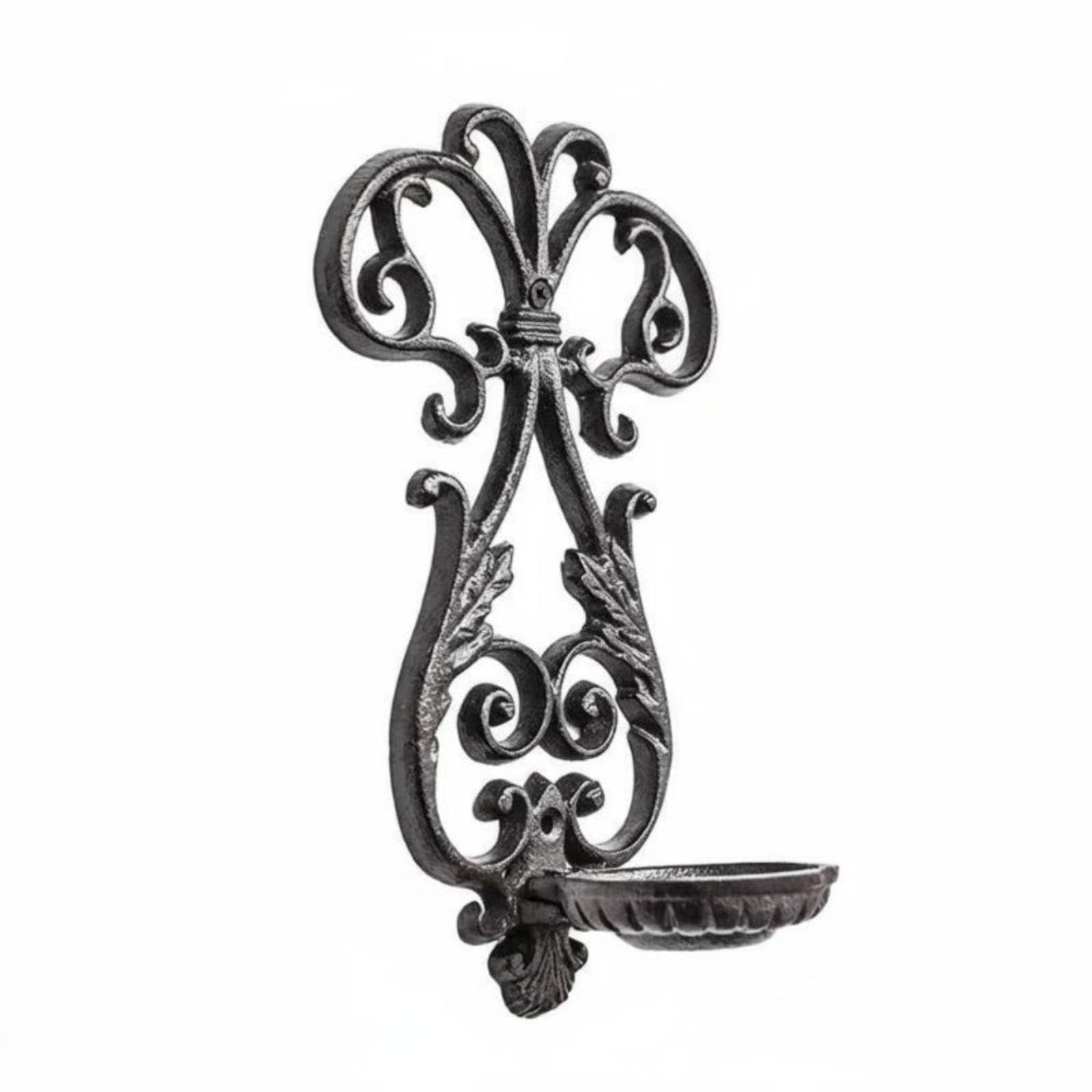 Candelabro de hierro clasico para pared con delicado diseño geometrico vintage