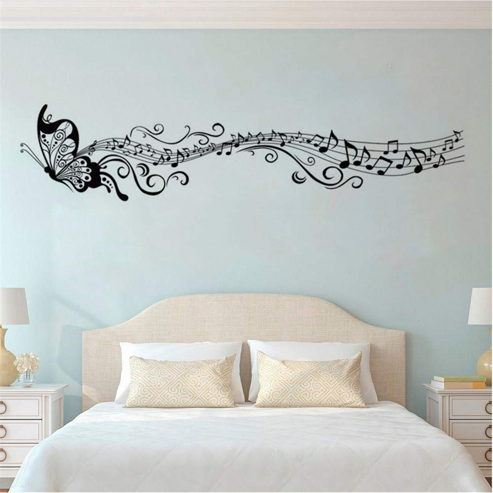 Adesivo Murale Note Musicali E Pentagramma - Decorazione Rimovibile Per Camerette, Soggiorno O Studio