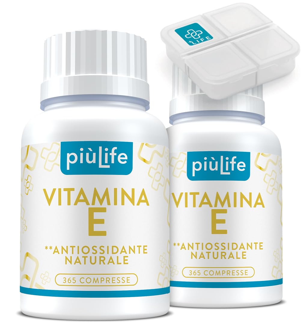 Vitamina E Pura 60 mg PiùLife, 730 Mini Compresse | 1 al giorno, 89 UI per Dose,