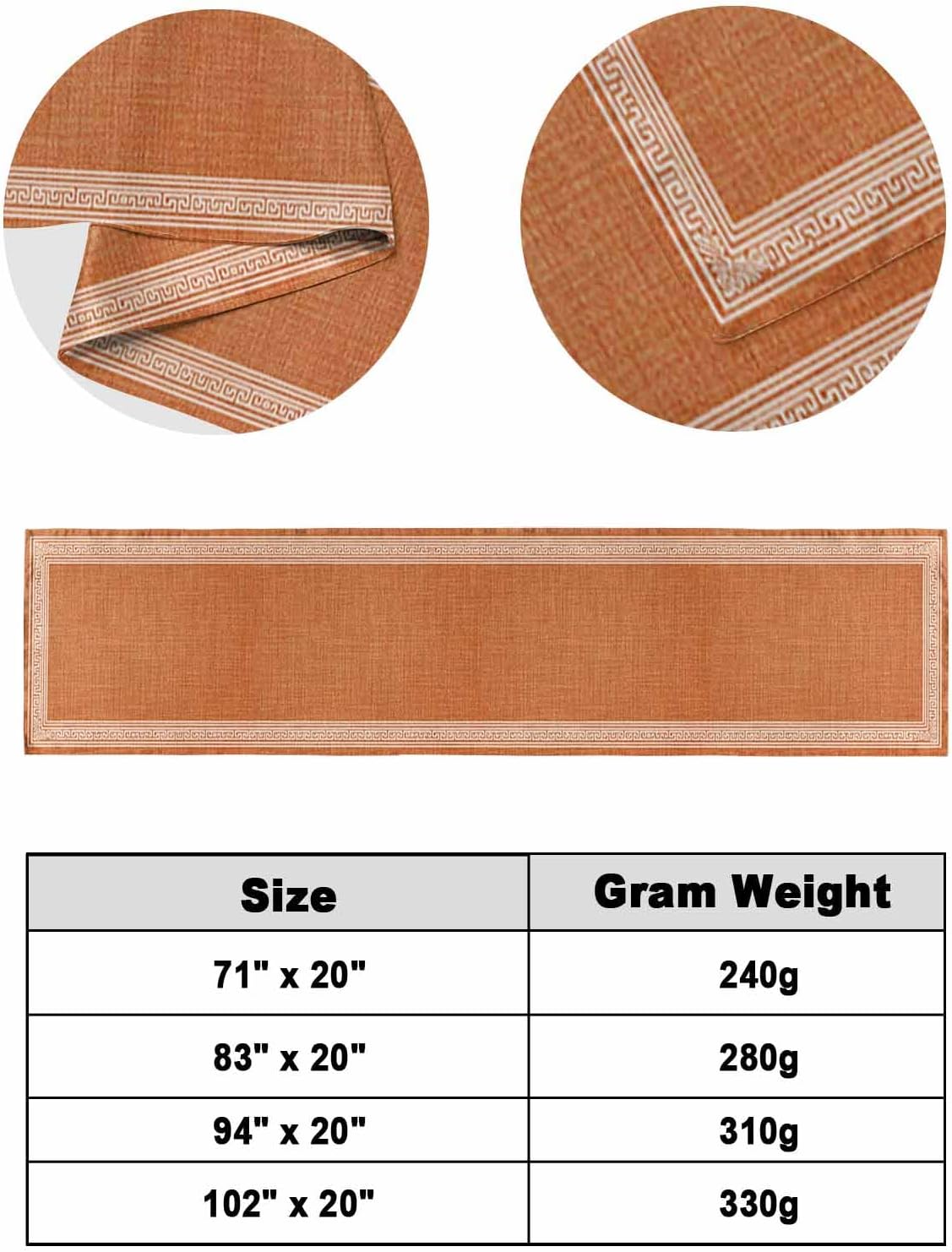 Warm Orange Retro Greek Key Bed Runner for King Size, Farmhouse Hotel Bed Scarf, Geometric Greece Ancient Farmhouse Decorative Beds Throws of Foot Bedding Runners & Scarves for Bedroom, 94 x 20 Inch