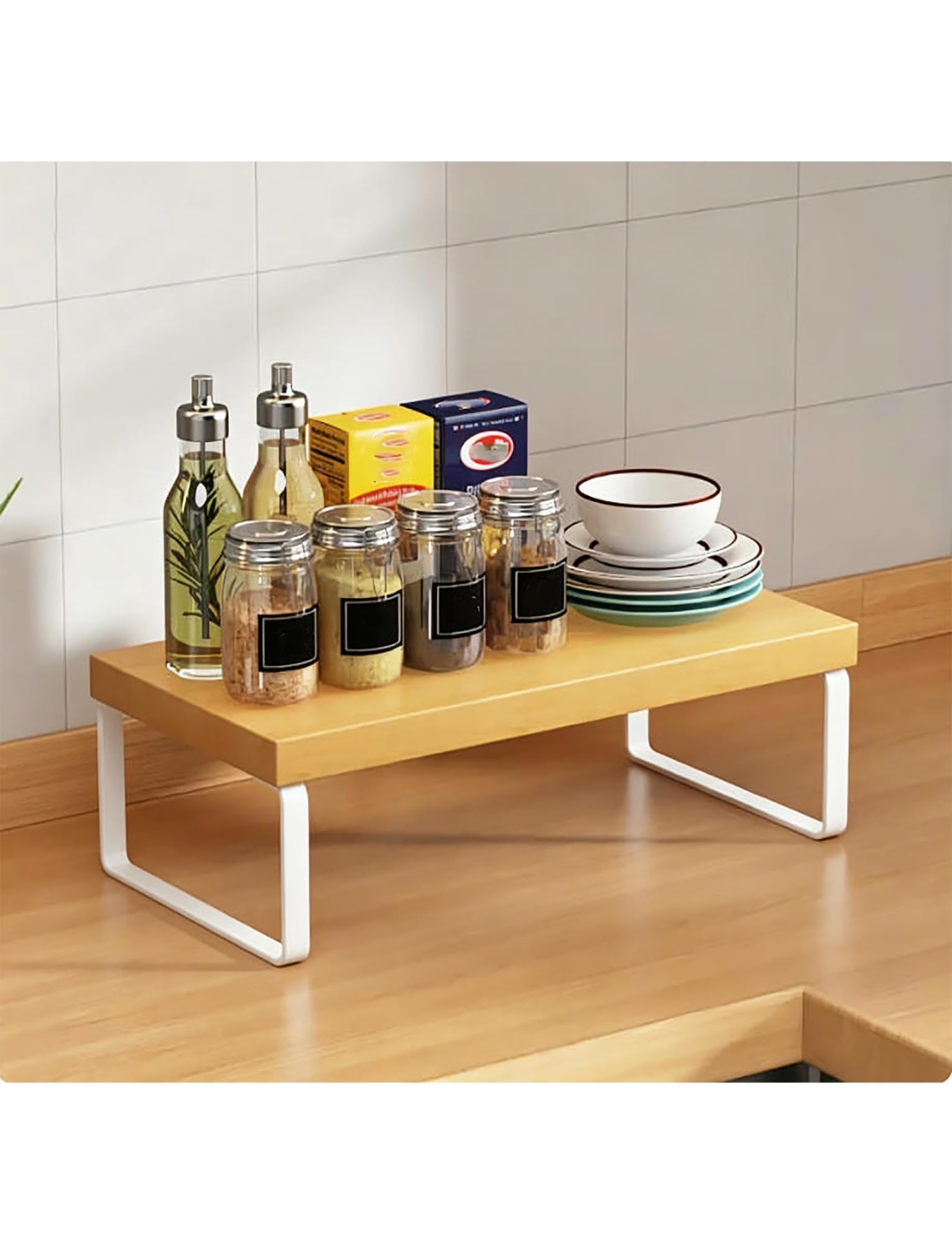 Étagère à épices en bois 40x20cm pour un rangement de placard optimisé
