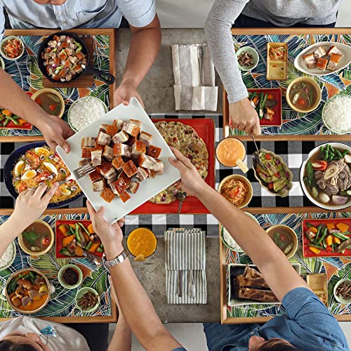 4Pcs Buffalo Plaid Table Runners Buffalo Check Collection Black And White 13X72Inch Buffalo Check Classic Farmhouse Table Runner For Family Dinner Farmhouse Wedding Thanksgiving Christmas Decoration #TOP4