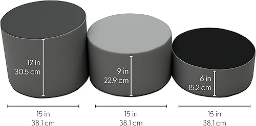 Miniatura 9 de Factory Direct Partners 13876-AS SoftScape - Juego otomano redondo de dos tonos de 15 pulgadas asiento de espuma flexible, taburete de 3 niveles de