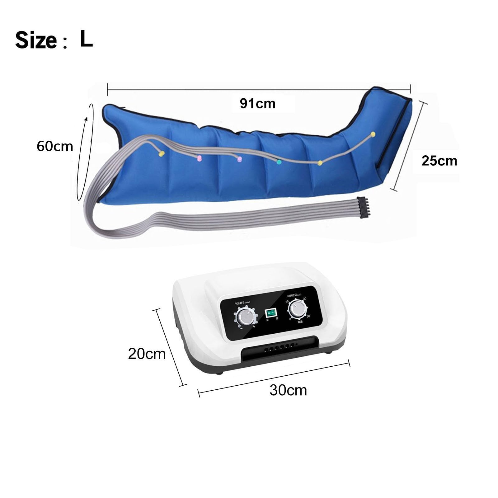 Lymphdrainage Gerät Beine und Bauch Bei Lipödem L︱Beinmassagegerät Für Die Lymphdrainage︱Kompression Recovery Boots 6 Kammern Für Durchblutung & Schmerzlinderung (Blau Beine, L)