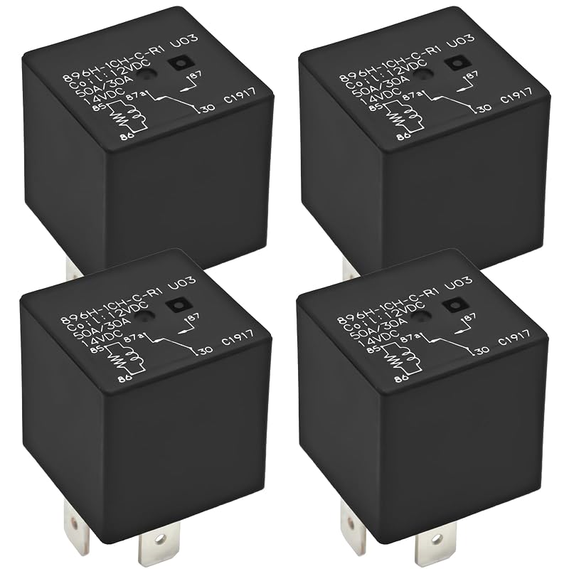 Relé automotivo Casalytics 896H-1CH-C-R1 SPDT 5 pinos 12 VCC 50 A – Conjunto com 4