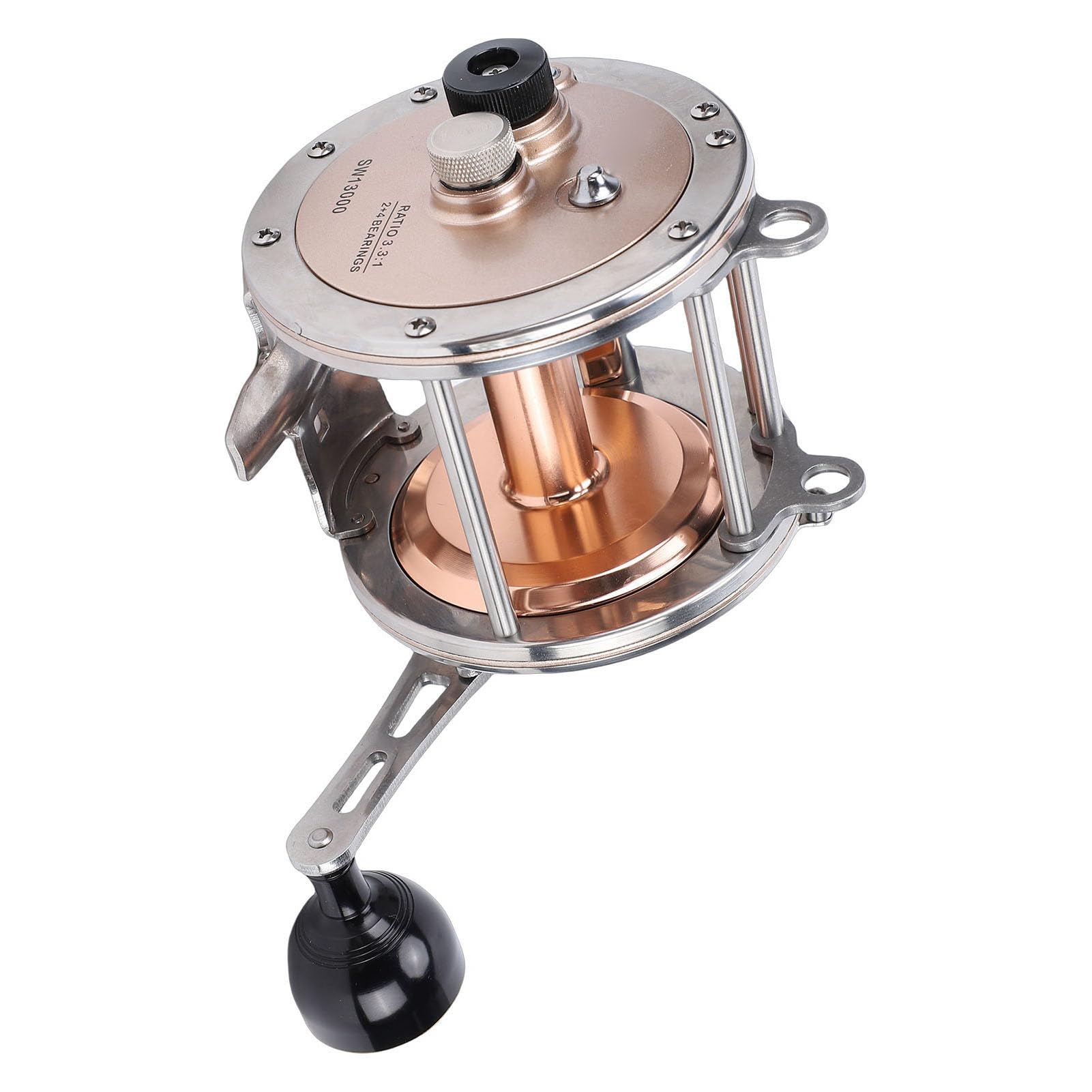 Yosoo Health Gear Carrete Convencional Aluminio Acero Inoxidable Carrete de Pesca Mano Derecha Transmisión Suave Compacto Ligero para Agua Salada Pesca de Caza Mayor Pescadores Uso en el Mar