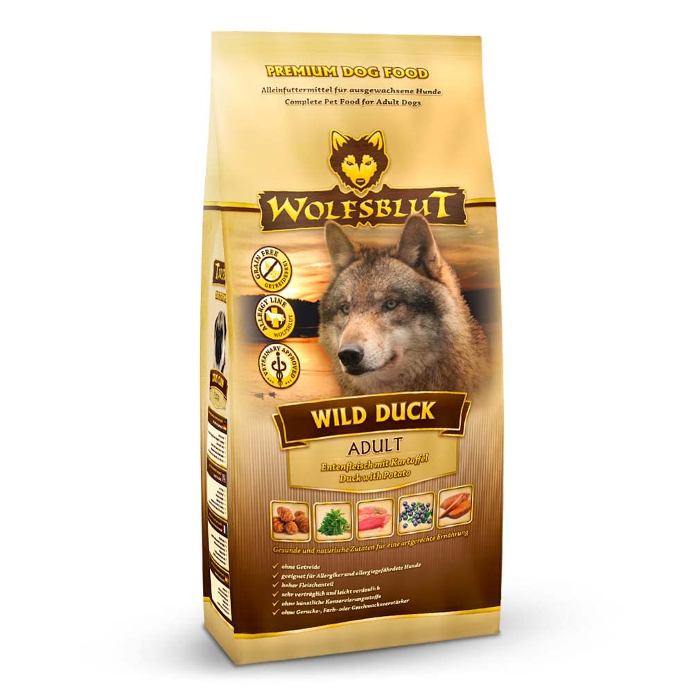 Wolfsblut Wild Duck Adult Hundefutter | 4 X 2 Kg, Getreidefrei Mit Ente & Süßkartoffel | Für Sensible Hunde