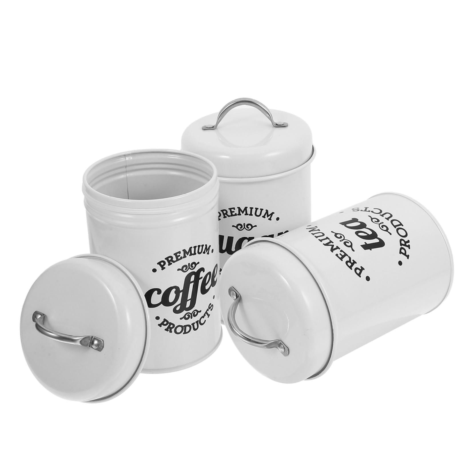 MAGICLULU 3 Stück Luftdichte Vorratsdosen aus Eisen für Snacks und Milchpulver Platzsparend für Küche und Büro